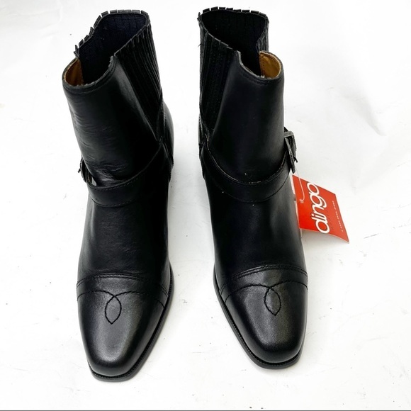 Dingo | Vintage Black Deer Tan Leather Booties - Picture 2 of 6